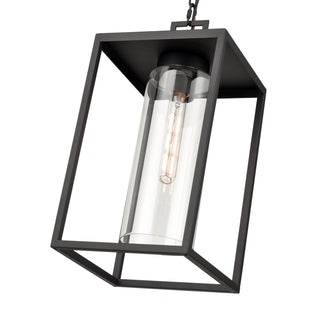Ellway 1-Light Outdoor Hanging Lantern Textured Black