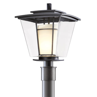 Beacon Hall Outdoor Post Light Coastal Dark Smoke / Clear Glass with Opal Diffuser (ZU)