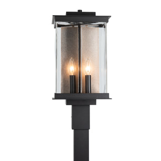 Kingston Outdoor Post Light Coastal Black / Translucent Soft Gold / Clear Glass (ZM)