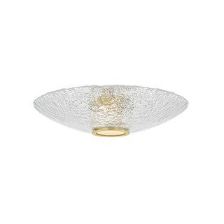 NEW HAVEN Flush Mount with AGED BRASS Finish