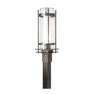 Torch Outdoor Post Light Coastal Dark Smoke / Seeded Glass with Opal Diffuser (ZS)