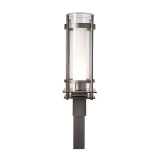 Torch Outdoor Post Light Coastal Dark Smoke / Seeded Glass with Opal Diffuser (ZS)