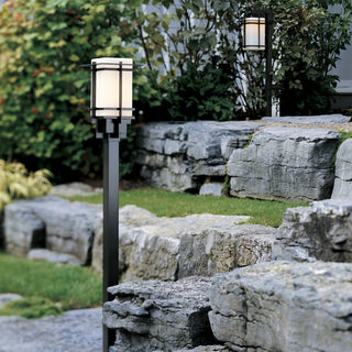 Tourou Outdoor Post Light Coastal Black / Opal Glass (GG)