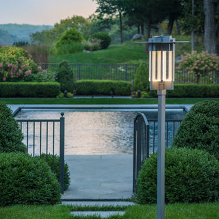 Axis Large Outdoor Post Light Coastal Burnished Steel / Clear Glass (ZM)