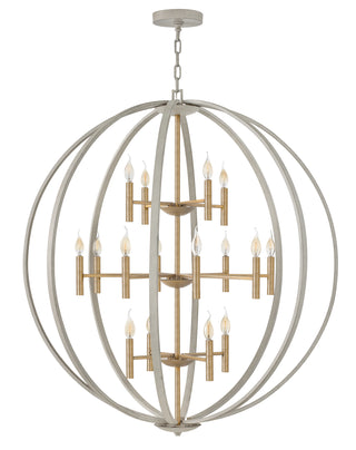 Euclid Double XL Three Tier Orb Chandelier In Gray Finish