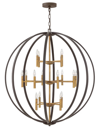 Euclid Double XL Three Tier Orb Chandelier In Black Finish