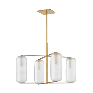 Pebble Chandelier with Aged Brass Finish