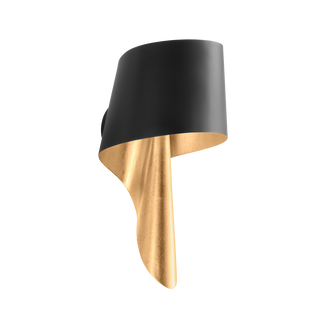 LUCIA Wall Sconce In VINTAGE GOLD LEAF AND SOFT BLACK Finish
