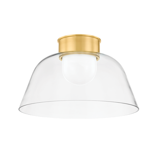 LAKESIDE Flush Mount with Aged Brass Finish
