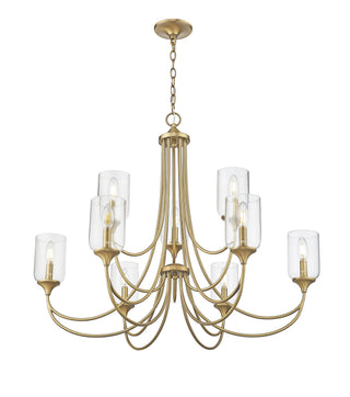 Waddingham 9-Light Chandelier Ceiling Light Vintage Brass