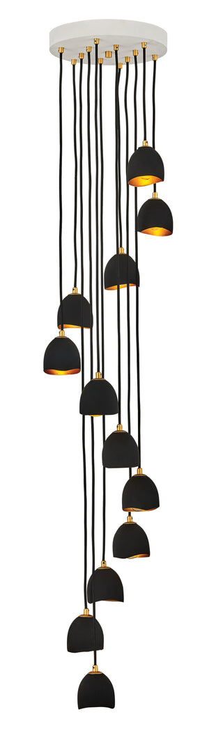 Nula Large Multi Tier Pendant In Black Finish