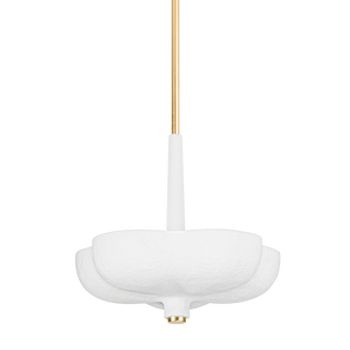 RIMINI Pendant In GOLD LEAF / GESSO WHITE Finish