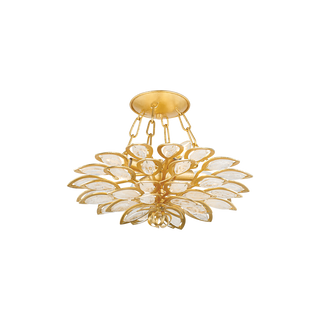 VITTORIA Semi Flush In Gold Leaf Finish