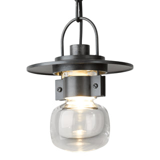 Mason Small Outdoor Ceiling Fixture Coastal Burnished Steel / Clear Glass (ZM)