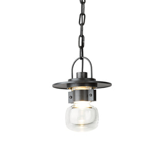 Mason Small Outdoor Ceiling Fixture Coastal Burnished Steel / Clear Glass (ZM)