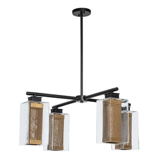 Polaris Outdoor 4-Light Pendant Coastal Black / Coastal Gold / Clear Glass (ZM)