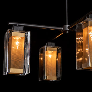 Polaris Outdoor 4-Light Pendant Coastal Black / Coastal Gold / Clear Glass (ZM)