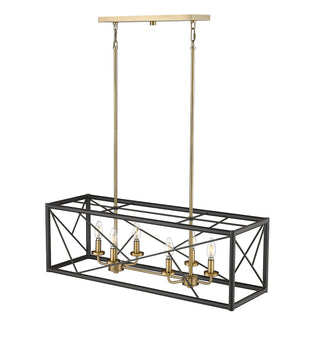 Surrey 6-Light Chandelier Ceiling Light Matte Black / Vintage Brass