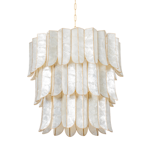 CARTAGENA Chandelier In Vintage Gold Leaf Finish