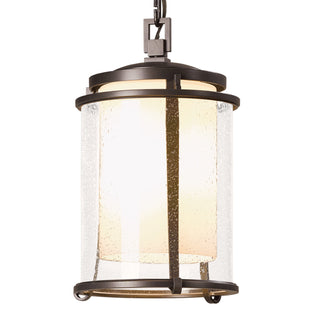 Meridian Outdoor Ceiling Fixture Coastal Bronze / Seeded Glass with Opal Diffuser (ZS)