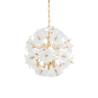 HYGEA Chandelier In Gold Leaf Finish