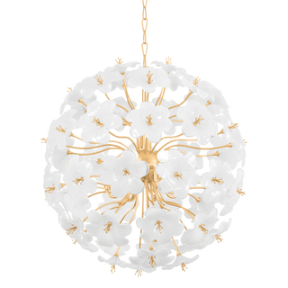 HYGEA Chandelier In Gold Leaf Finish
