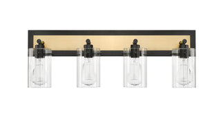 Gasol 4-Light Vanity Matte Black / Vintage Brass