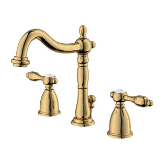 Tudor Widespread Bathroom Faucet in Polished Brass