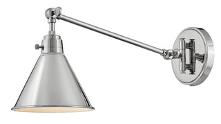 Arti Medium Swing Arm Single Light Sconce In Polished Nickel Finish
