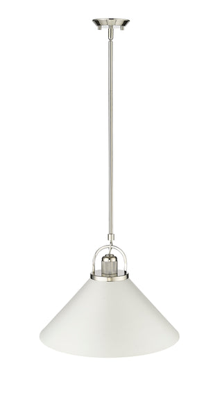 Artistan 1-Light Pendant light Polished Nickel/Matte White