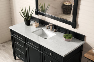 60 Inch Brittany Freestanding Vanity in Black Onyx / Eternal Jasmine Pearl Top