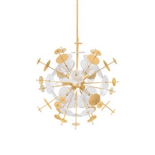 GLEASON Chandelier In Vintage Gold Leaf Finish