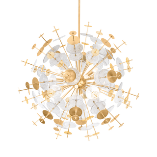 GLEASON Chandelier In Vintage Gold Leaf Finish