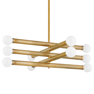 PIENZA Chandelier In Vintage Brass Finish