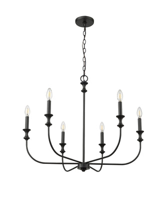Savanne 6-Light Chandelier Ceiling Light Matte Black