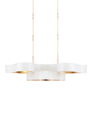 Grand Lotus White Oval Chandelier