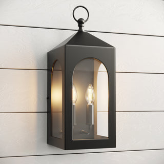 Bratton 2-Light Outdoor Wall Sconce Powder Coated Black
