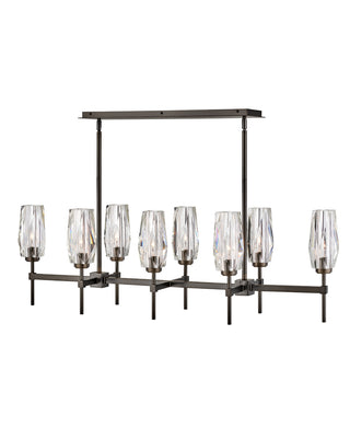 Ana Medium Eight Light Linear In Black Finish