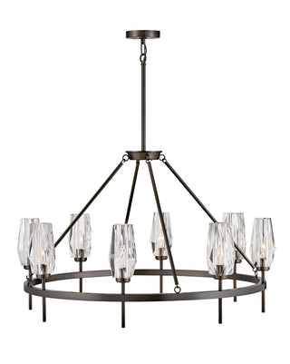 Ana Large Single Tier Chandelier In Black Finish