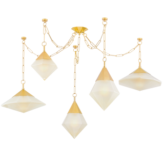 ANGELIQUE Chandelier In VINTAGE POLISHED BRASS Finish