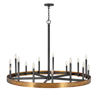 Wells Large Single Tier Chandelier In Copper Finish