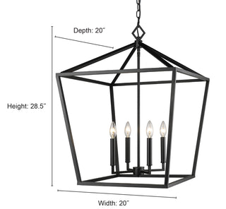 4-Light Pendant light Satin Nickel