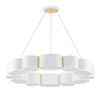 Opal Chandelier In SOFT WHITE/VINTAGE BRASS Finish