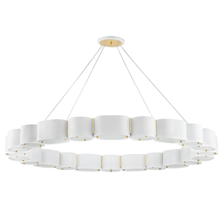 Opal Chandelier In SOFT WHITE/VINTAGE BRASS Finish