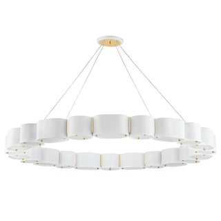 Opal Chandelier In SOFT WHITE/VINTAGE BRASS Finish