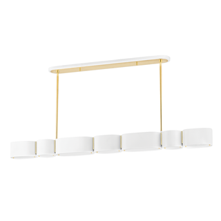 Opal Linear In SOFT WHITE/VINTAGE BRASS Finish