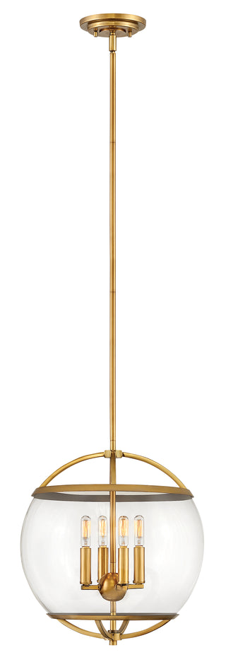 Calvin Medium Orb Pendant In Light Brass Finish