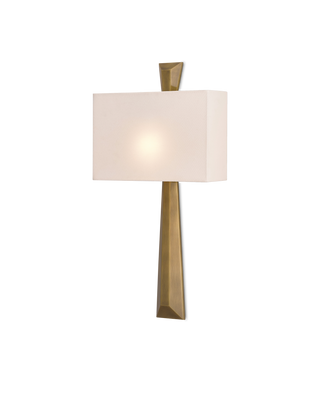 Arno Brass Wall Sconce, White Shade