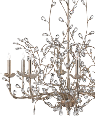 Crystal Bud Large Silver Chandelier