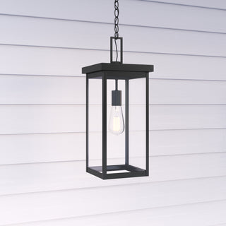 Barkeley 1-Light Outdoor Hanging Lantern Powder Coated Black